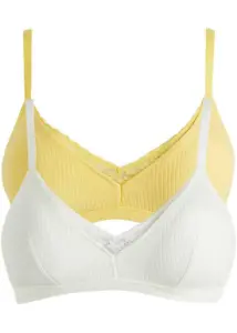 Gepolstertes Bralette ohne Bügel mit Bio-Baumwolle (2er Pack)