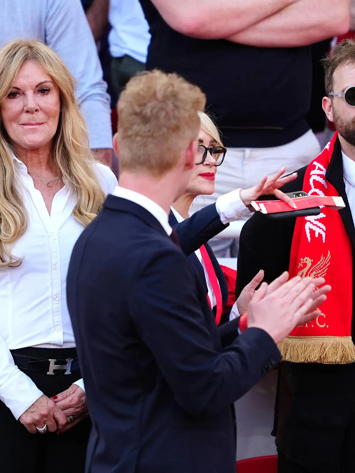 Liverpool v Wolverhampton Wanderers - Premier League - Anfield Ulla Sandrock left, partner of Liverpool manager Jurgen Klopp following the Premier League match at Anfield, Liverpool. Picture date: Sunday May 19, 2024. EDITORIAL USE ONLY No use with unauthorised audio, video, data, fixture lists, club/league logos or live services. Online in-match use limited to 120 images, no video emulation. No use in betting, games or single club/league/player publications. PUBLICATIONxNOTxINxUKxIRL Copyright: xPeterxByrnex 76247356