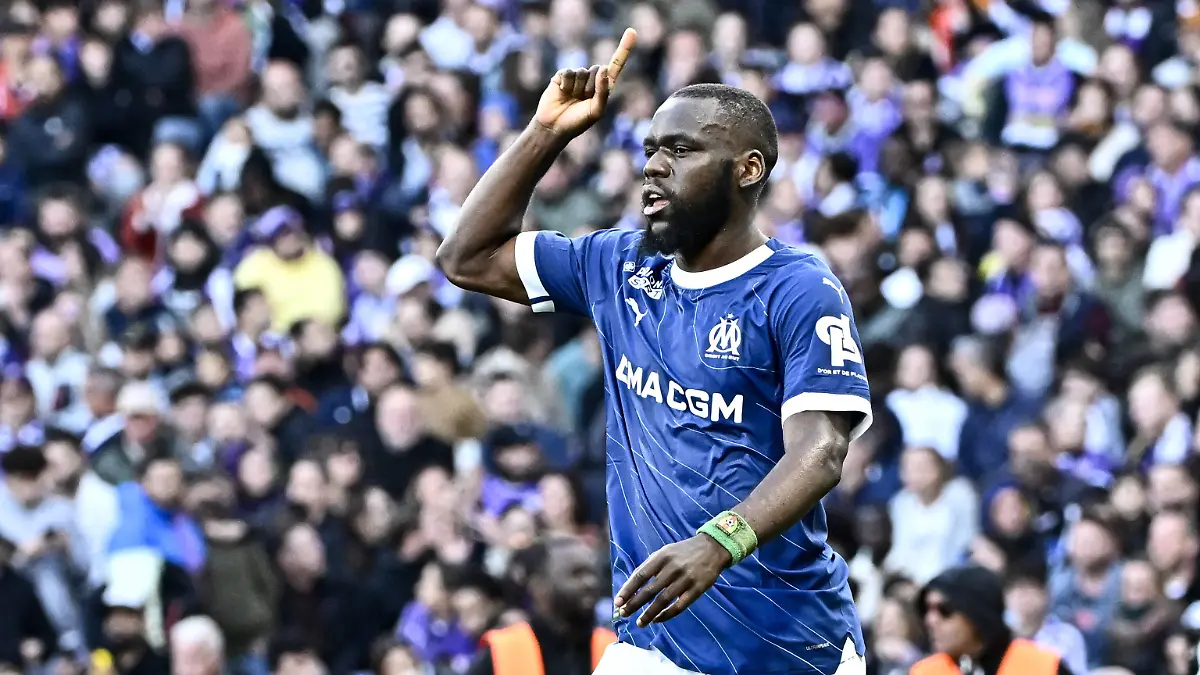 Joie but Jean Onana om FOOTBALL : Toulouse vs Marseille - 30eme Journee de Ligue1 UBEREATS - Toulouse - 21/04/2024 ThierryBreton/Panoramic PUBLICATIONxNOTxINxFRAxBEL