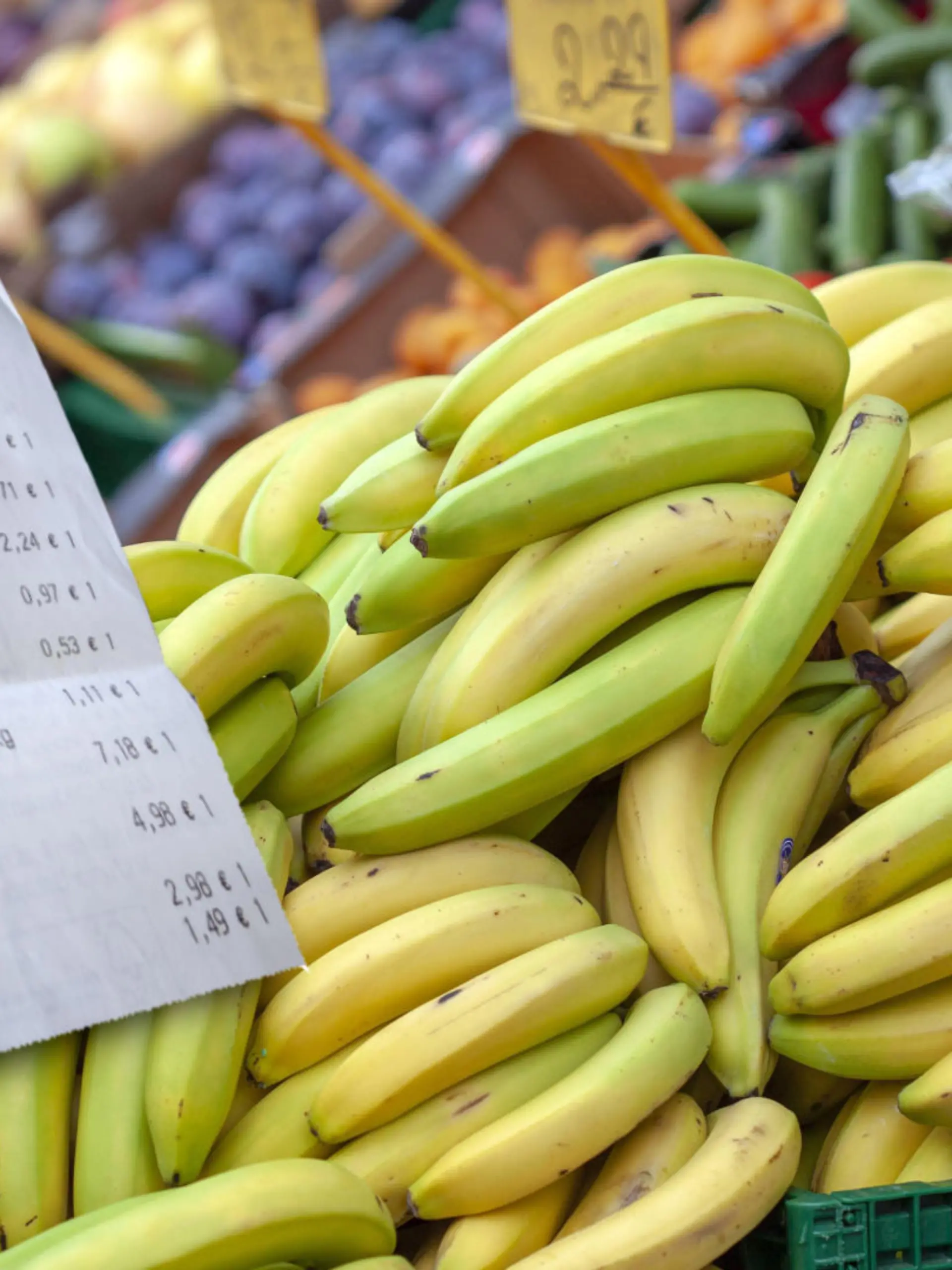 Auf einem Kassenbon ist zu sehen, dass eine Aldi-Kundin fast 16 Kilogramm Bananen gekauft hat