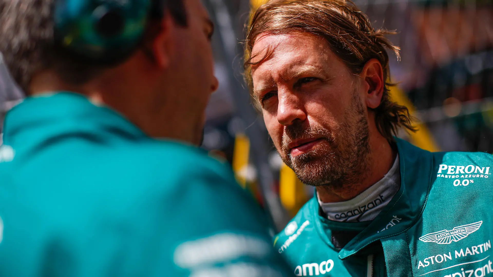 Formula 1 2022: Spanish GP CIRCUIT DE BARCELONA-CATALUNYA, SPAIN - MAY 22: Sebastian Vettel, Aston Martin, on the grid during the Spanish GP at Circuit de Barcelona-Catalunya on Sunday May 22, 2022 in Barcelona, Spain. Photo by Zak Mauger / LAT Images Images PUBLICATIONxINxGERxSUIxAUTxHUNxONLY GP2206_123347_56I1334