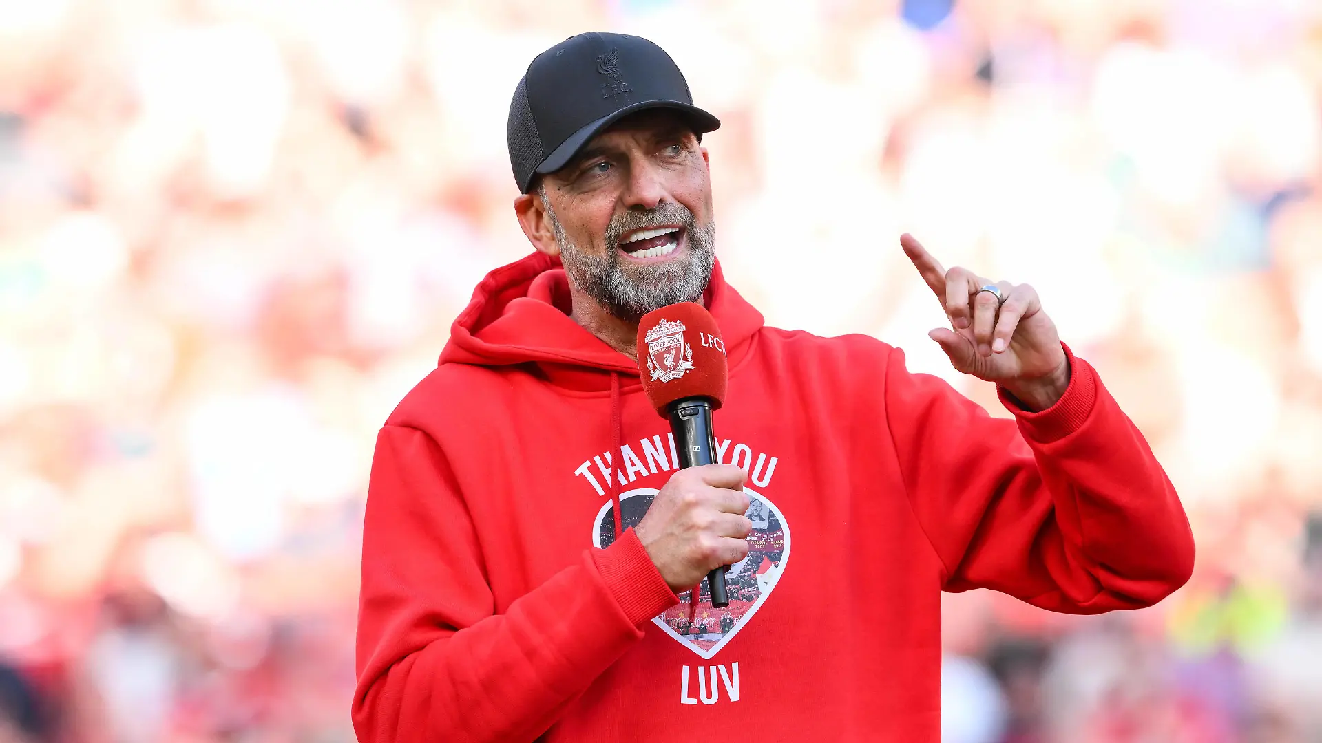 Premier League Liverpool v Wolverhampton Wanderers Jürgen Klopp Manager of Liverpool during his speech to the fans after the Premier League match Liverpool vs Wolverhampton Wanderers at Anfield, Liverpool, United Kingdom, 19th May 2024 Photo by Craig Thomas/News Images Copyright: xCraigxThomas/NewsxImagesx