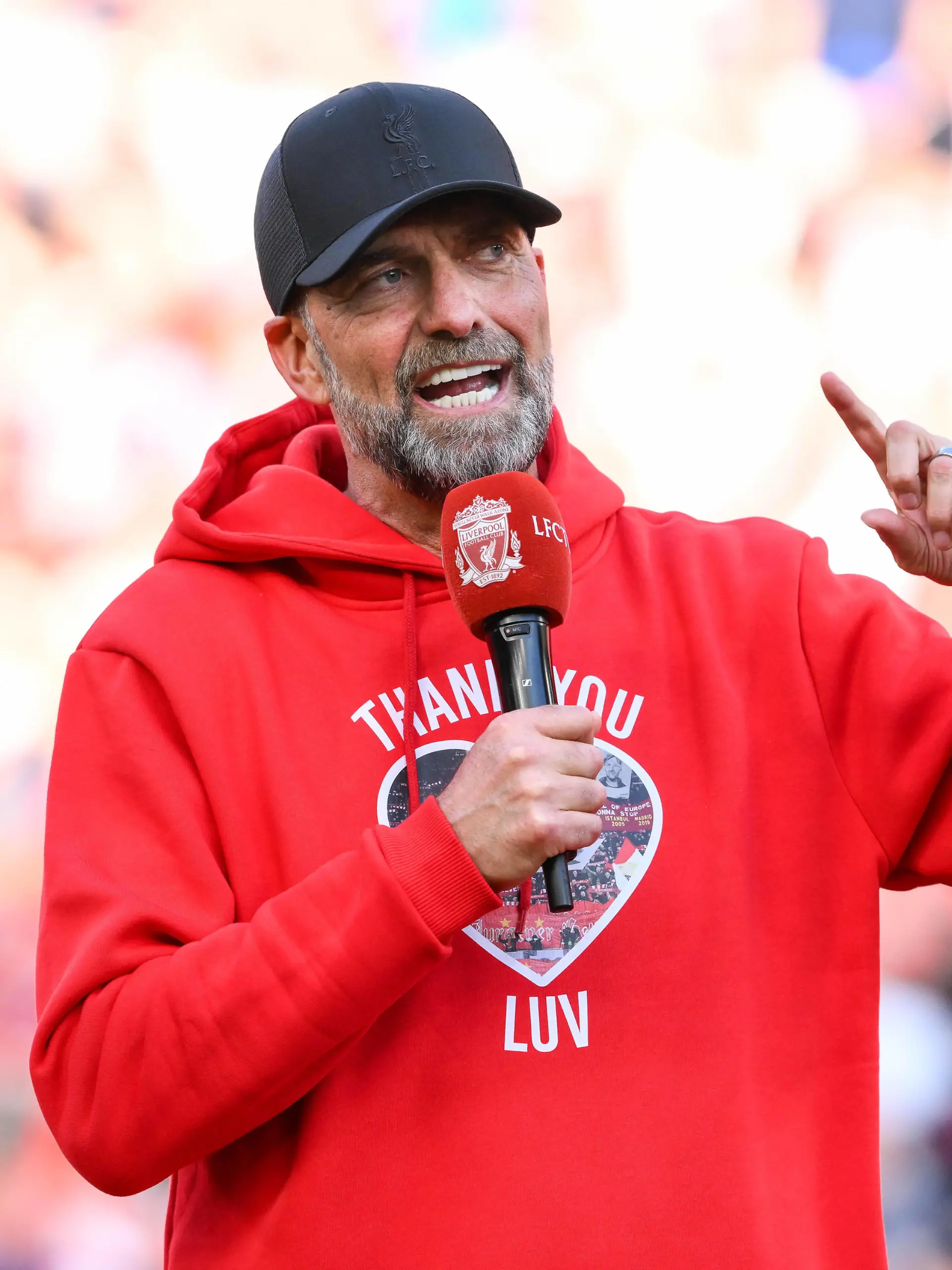 Premier League Liverpool v Wolverhampton Wanderers Jürgen Klopp Manager of Liverpool during his speech to the fans after the Premier League match Liverpool vs Wolverhampton Wanderers at Anfield, Liverpool, United Kingdom, 19th May 2024 Photo by Craig Thomas/News Images Copyright: xCraigxThomas/NewsxImagesx