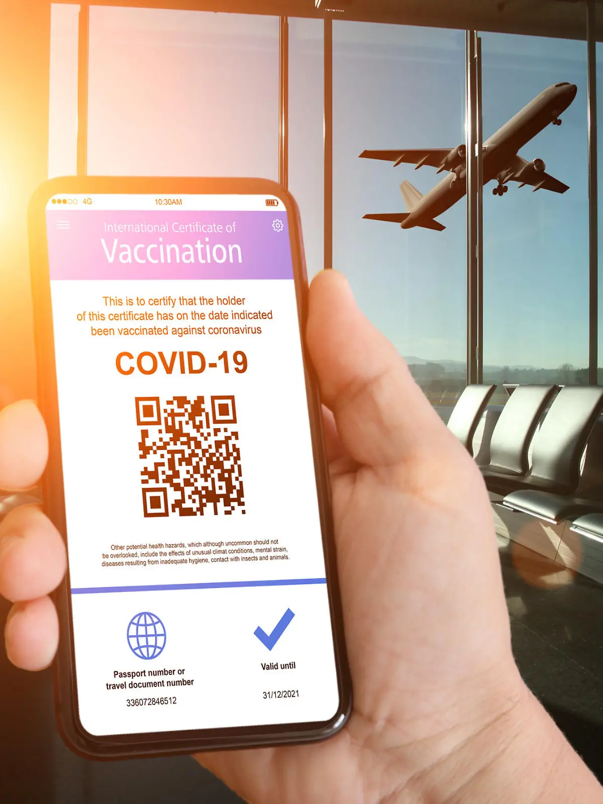 Immunity passport covid-19 vaccination travel mobile phone