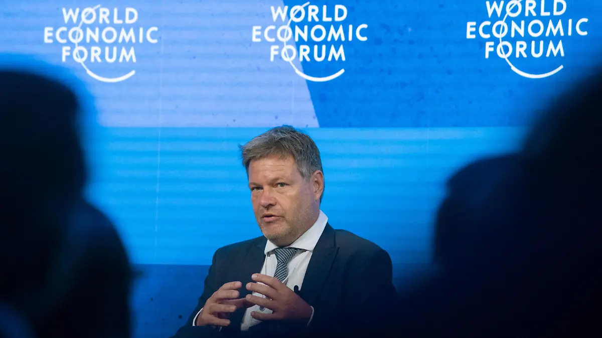 German Economic and Climate Protection Minister Robert Habeck speaks during a panel discussion at the World Economic Forum 2022 (WEF) in the Alpine resort of Davos, Switzerland, May 23, 2022. REUTERS/Arnd Wiegmann