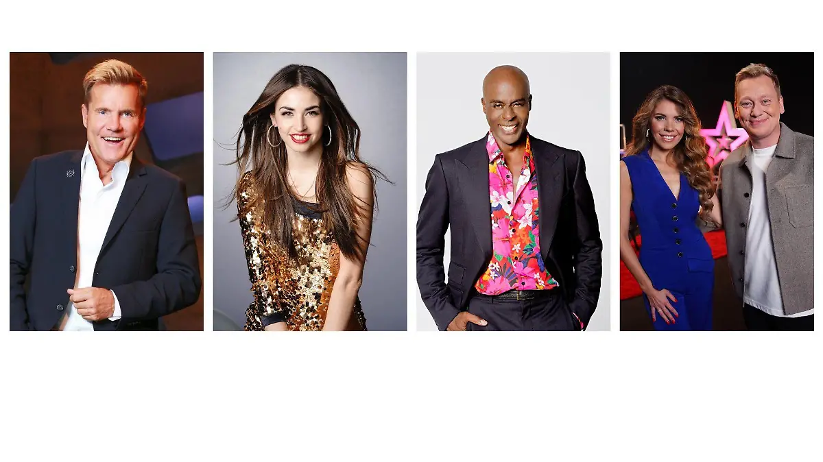 Dieter Bohlen, Ekaterina Leonova, Bruce Darnell, Victoria Swarovski und Jens "Knossi" Knosalla (v.l.n.r.)