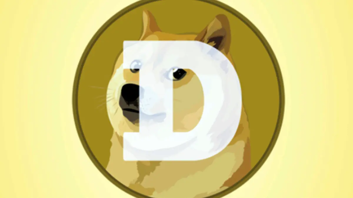 FILE - This mobile phone app screen shot shows the logo for Dogecoin, in New York, April 20, 2021. Kabosu, the Siba Inu that rose to meme fame after becoming the face of the cryptocurrency Dogecoin, has died. She was 18. (AP Photo/Richard Drew, File)