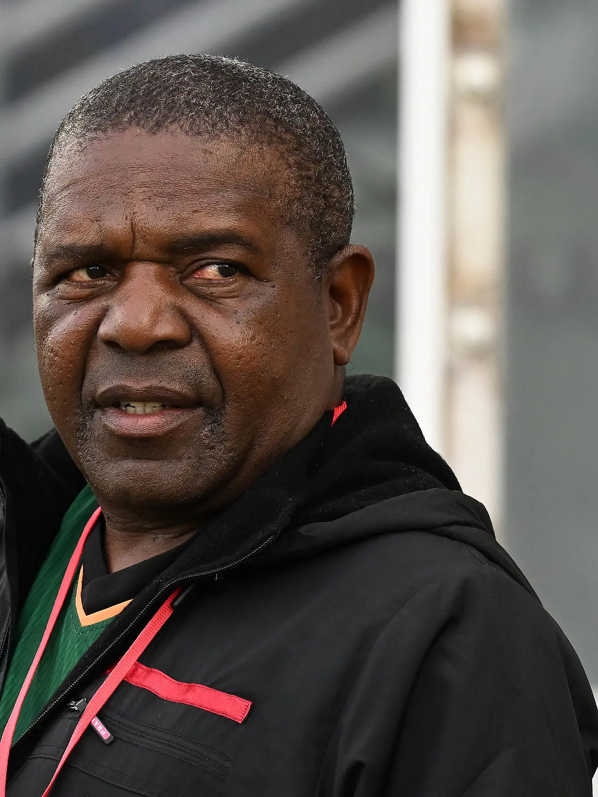 TALLAGHT, IRELAND - JUNE 22: Zambia international women's team manager, Bruce Mwape pictured during the women's international football friendly game between Republic of Ireland and Zambia at Tallaght Stadium on June 22, 2023 in Tallaght, Ireland. (Photo by Charles McQuillan/Getty Images)