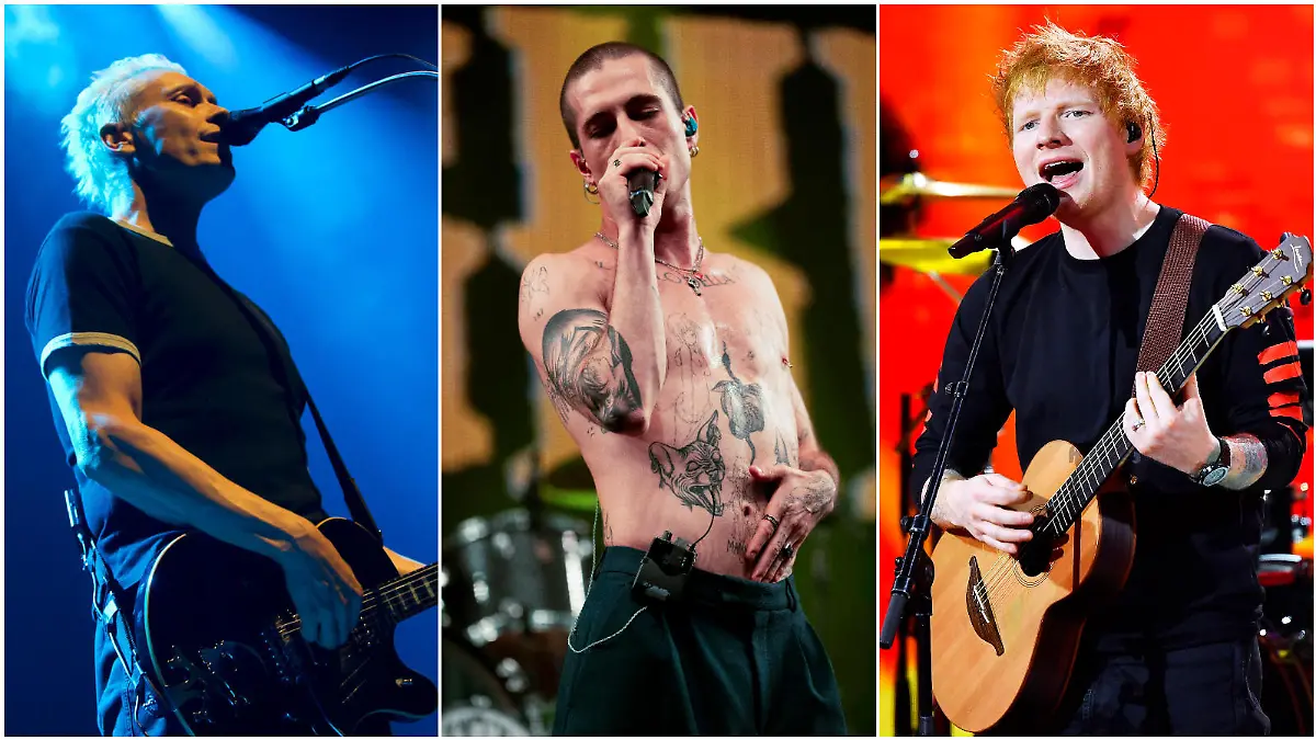 Farin Urlaub, Damian David und Ed Sheeran (Collage)