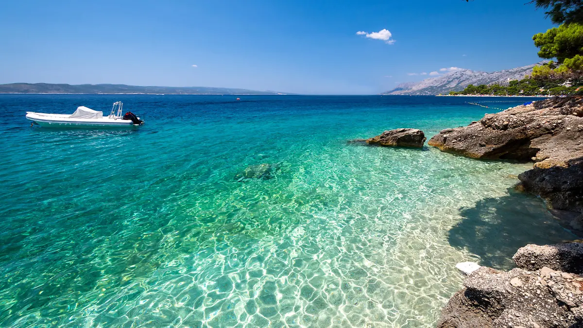 beautiful coast of Adriatic sea on Makarska riviera in Dalmatia region in Croatia