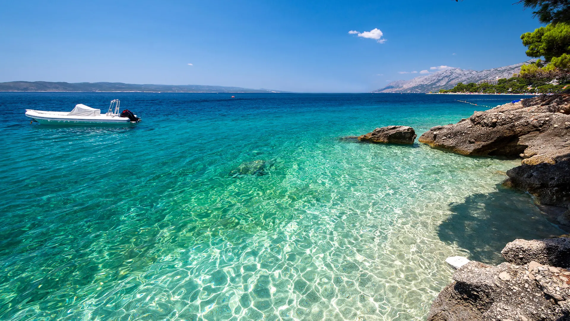 beautiful coast of Adriatic sea on Makarska riviera in Dalmatia region in Croatia