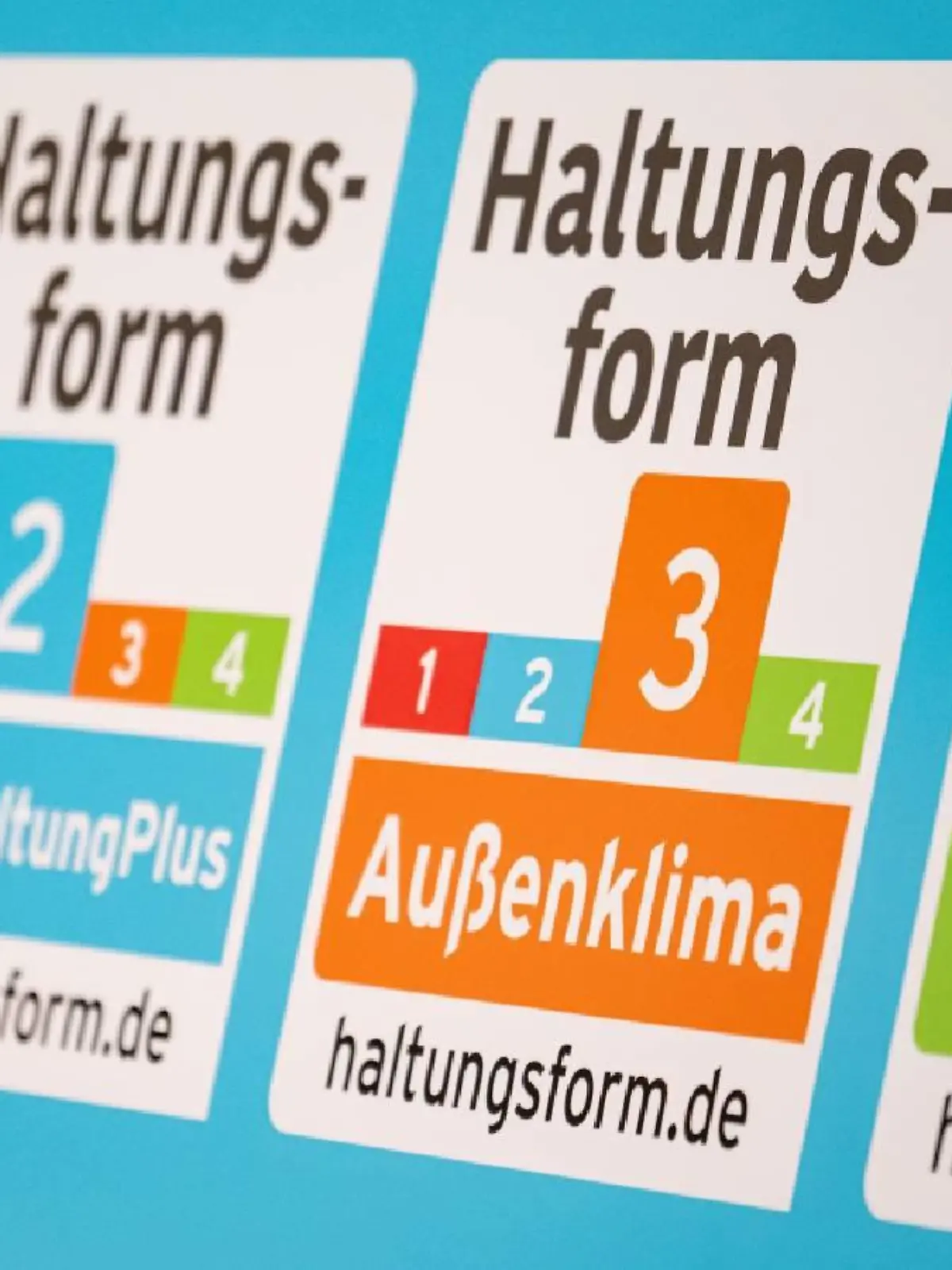 Die Haltungsformen auf Verpackungen geben an, wie es den Tieren ergeht.