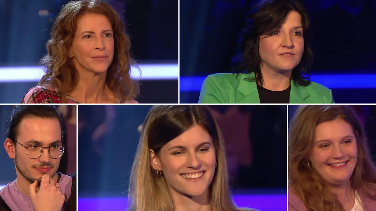 Birgit Weinrich, Katrin Kramer, Stefan Severin, Patricia Grubmiller und Isabelle Dugaro spielten am Montag, 27. Mai bei Günther Jauch um die Million