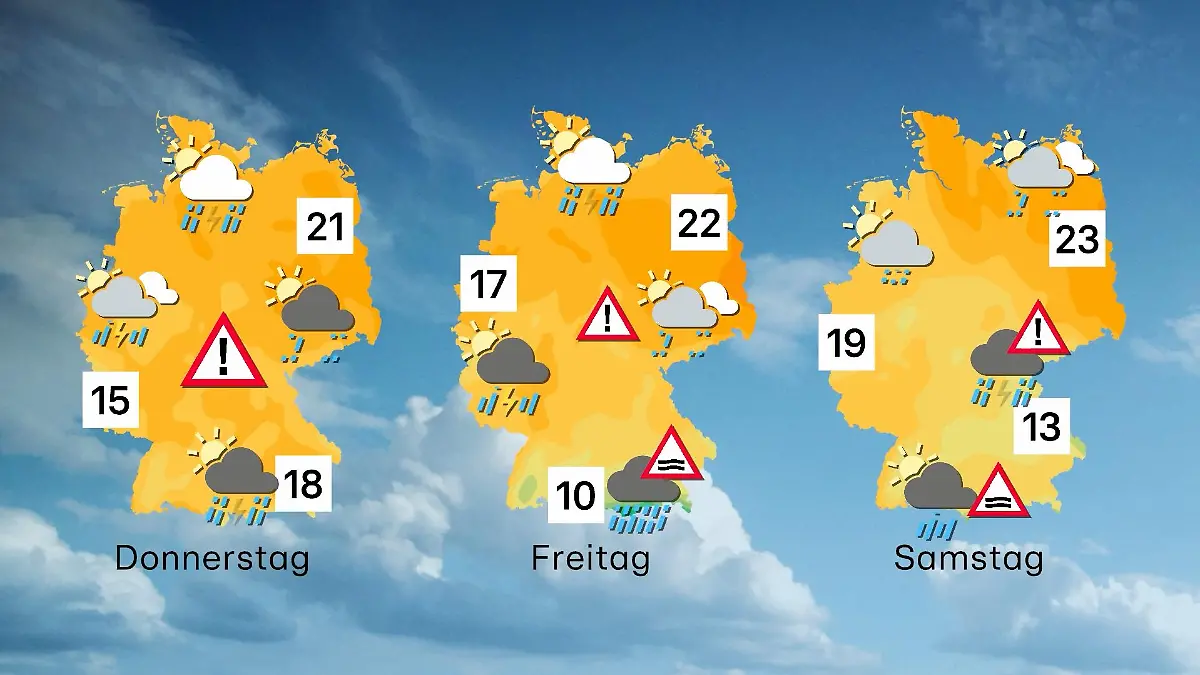 Der Wettertrend von Donnerstag bis Samstag