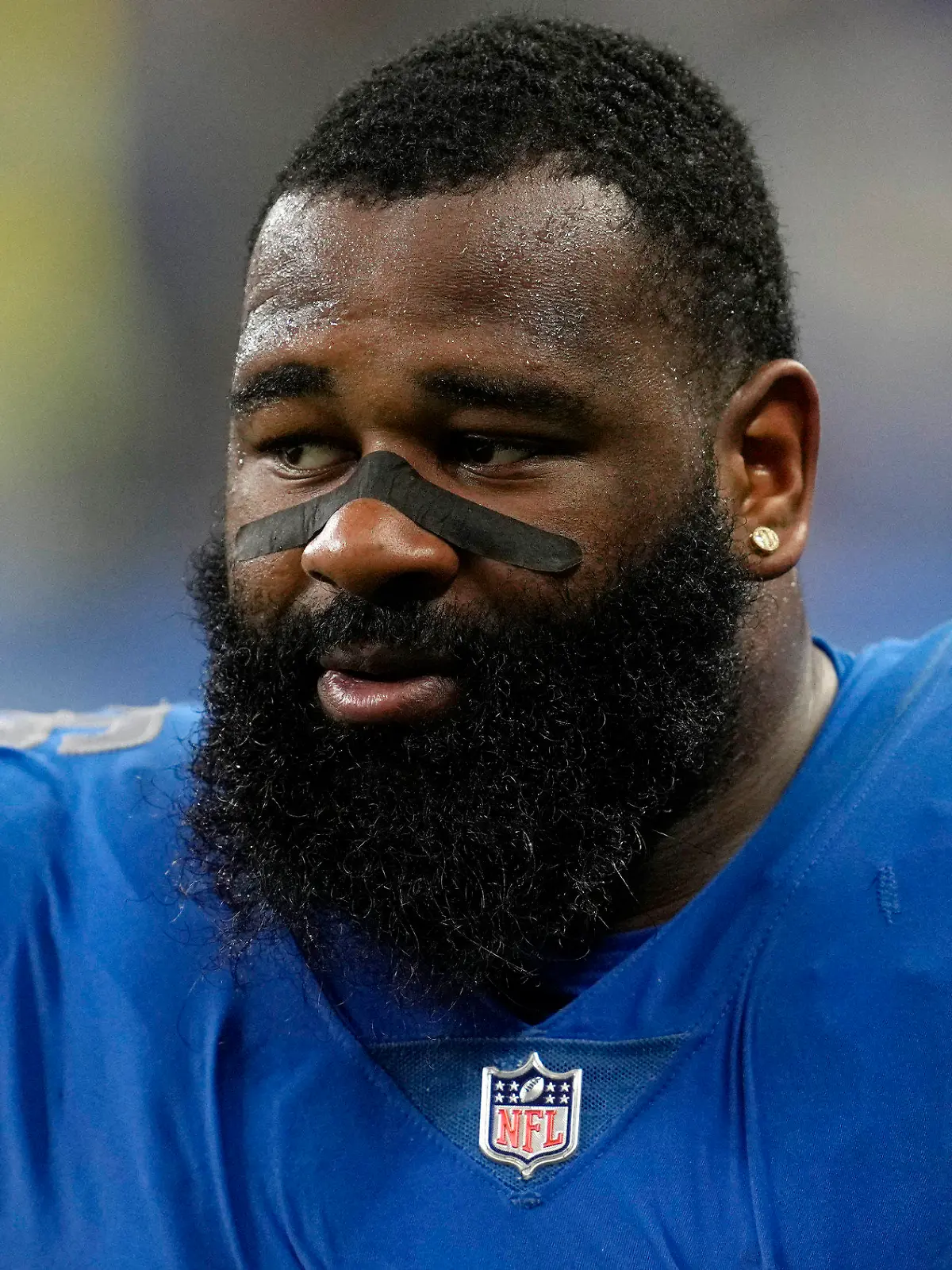 FILE- Then-Detroit Lions defensive end Isaiah Buggs (96) watches during an NFL football game against the Green Bay Packers in Detroit, Sunday, Nov. 6, 2022. Buggs, now with the Kansas City Chiefs, turned himself in to the Tuscaloosa County, Ala., Jail, Thursday, May 30, 2024, on misdemeanor animal cruelty charges. Buggs was later released on $600 bond for two counts of cruelty to dogs in the second degree.
(AP Photo/Paul Sancya, File)