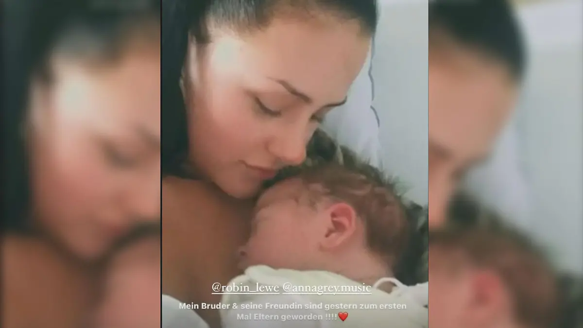 Robin Lewe und seine Freundin, die Musikerin Anna Grey, sind „gestern zum ersten Mal Eltern geworden“.