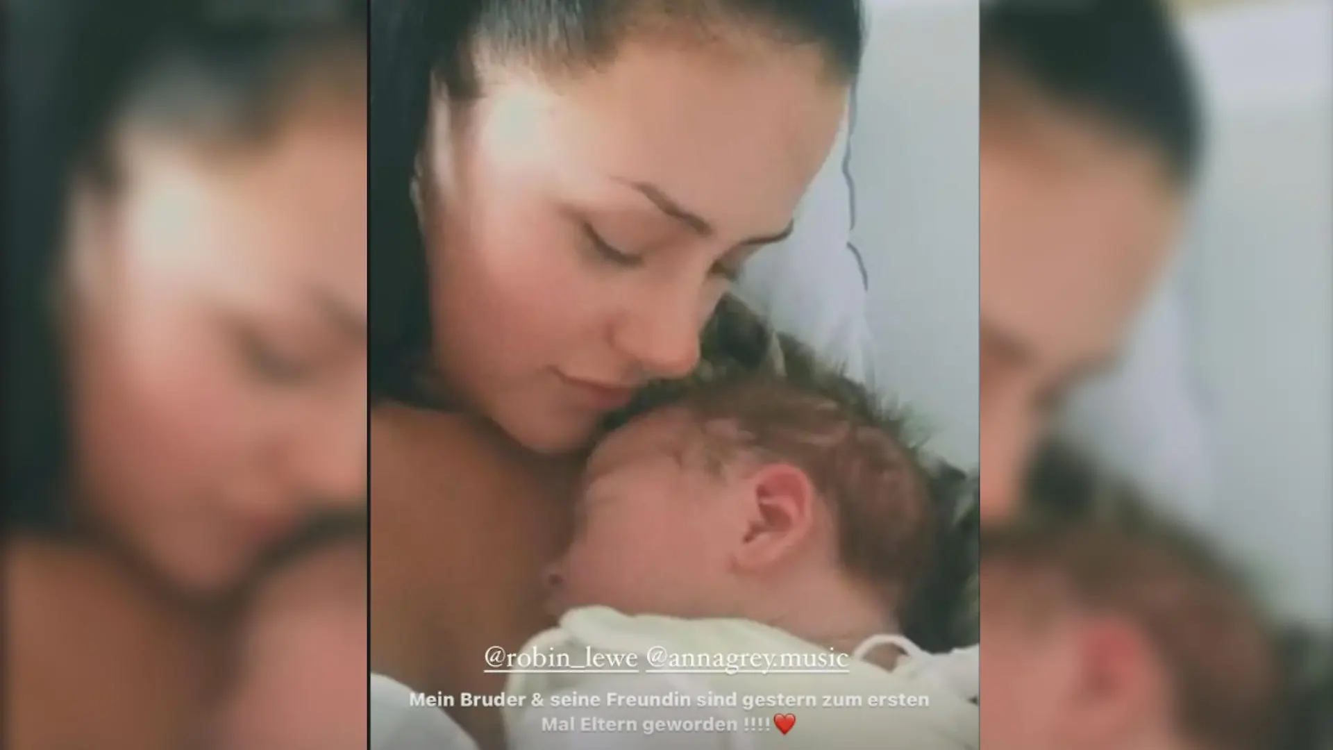 Robin Lewe und seine Freundin, die Musikerin Anna Grey, sind „gestern zum ersten Mal Eltern geworden“.