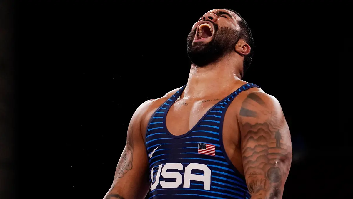 Olympics: Wrestling - Aug 6, Aug 6, 2021 Chiba, Japan Gable Dan Steveson USA celebrates after defeating Geno Petriashvili GEO in the men s freestyle 125kg final during the Tokyo 2020 Olympic Summer Games at Makuhari Messe Hall A. Mandatory Credit: Mandi Wright-USA TODAY Sports, 06.08.2021 20:39:40, 16521150, Wrestling, Olympics PUBLICATIONxINxGERxSUIxAUTxONLY Copyright: xMandixWrightx 16521150