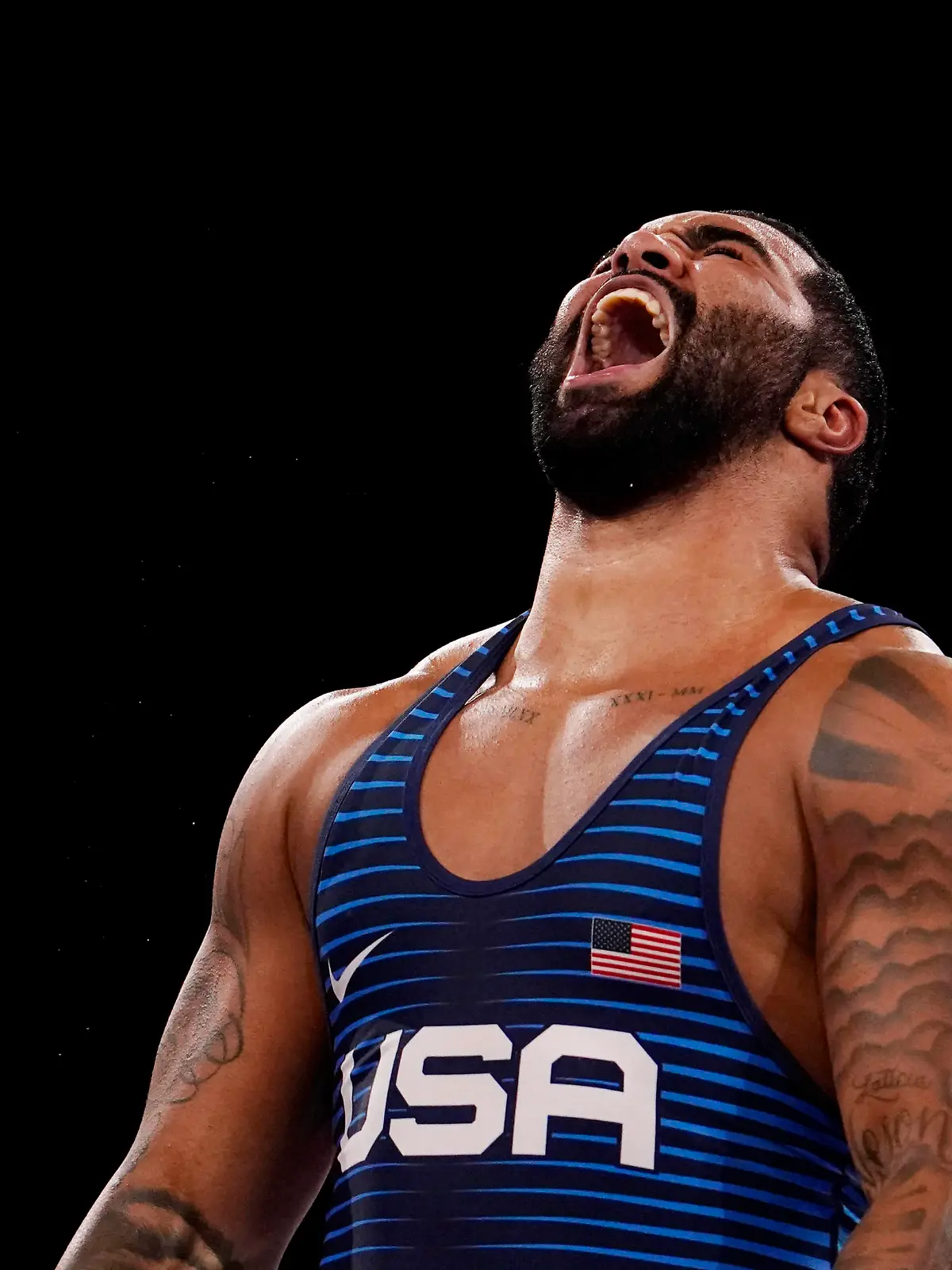 Olympics: Wrestling - Aug 6, Aug 6, 2021 Chiba, Japan Gable Dan Steveson USA celebrates after defeating Geno Petriashvili GEO in the men s freestyle 125kg final during the Tokyo 2020 Olympic Summer Games at Makuhari Messe Hall A. Mandatory Credit: Mandi Wright-USA TODAY Sports, 06.08.2021 20:39:40, 16521150, Wrestling, Olympics PUBLICATIONxINxGERxSUIxAUTxONLY Copyright: xMandixWrightx 16521150