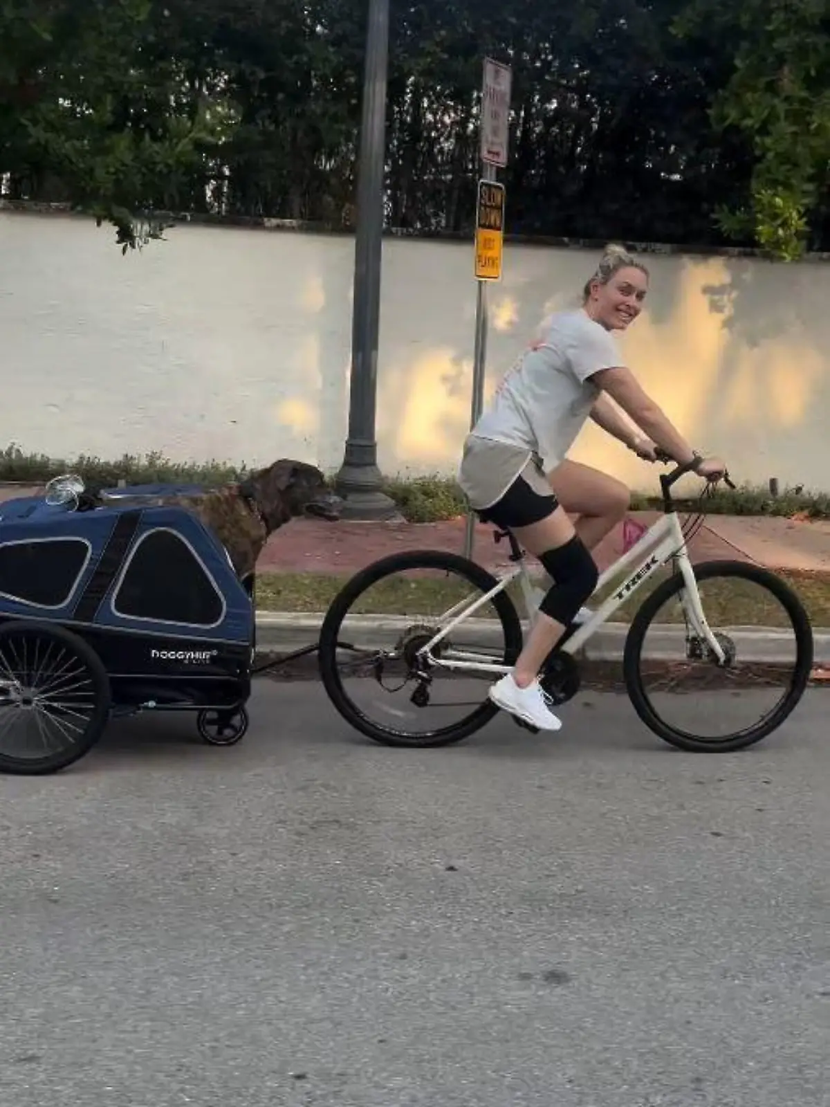 Lindsey Vonn spielt für ihren Hund Leo die Chauffeurin.