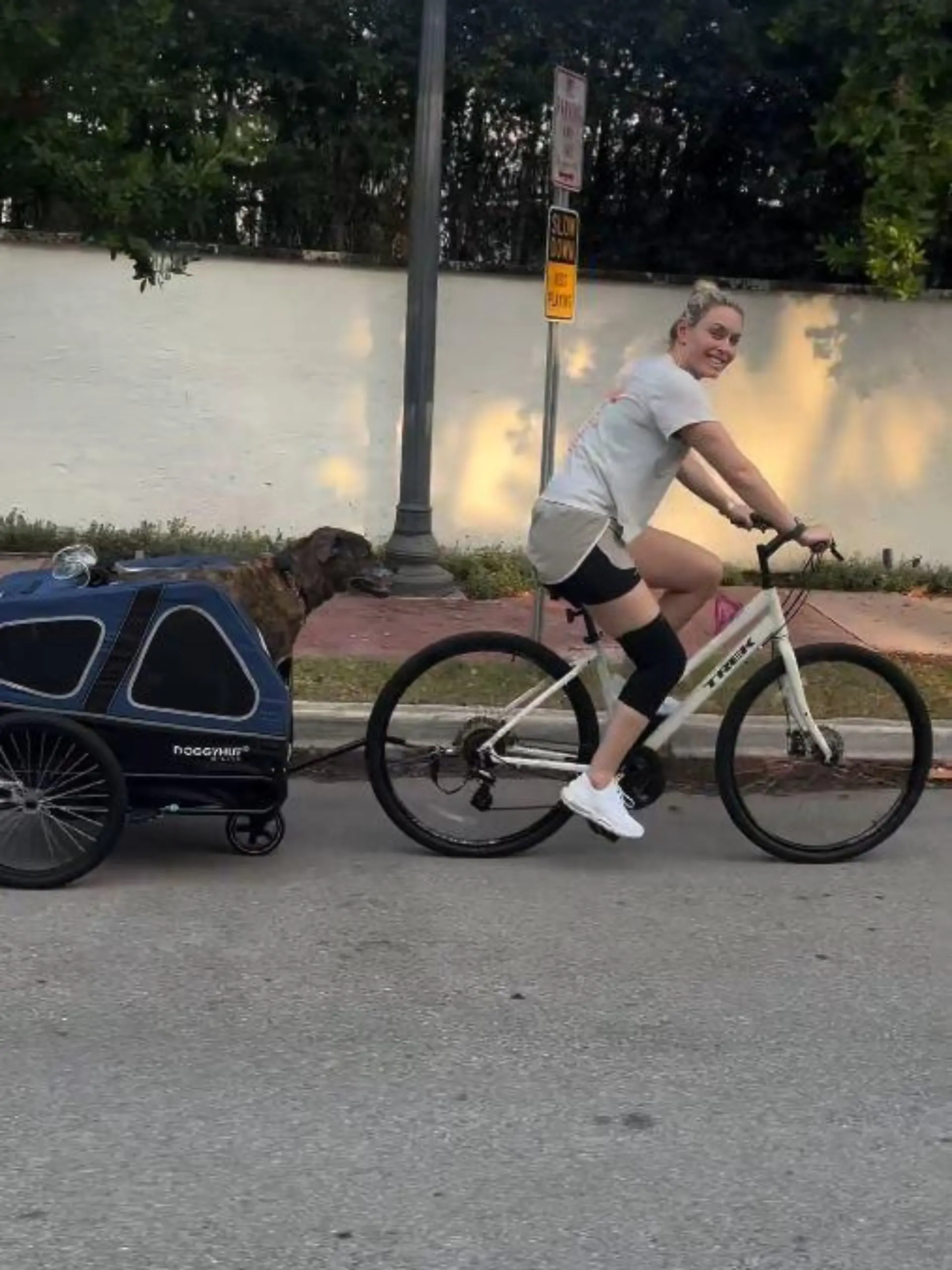 Lindsey Vonn spielt für ihren Hund Leo die Chauffeurin.