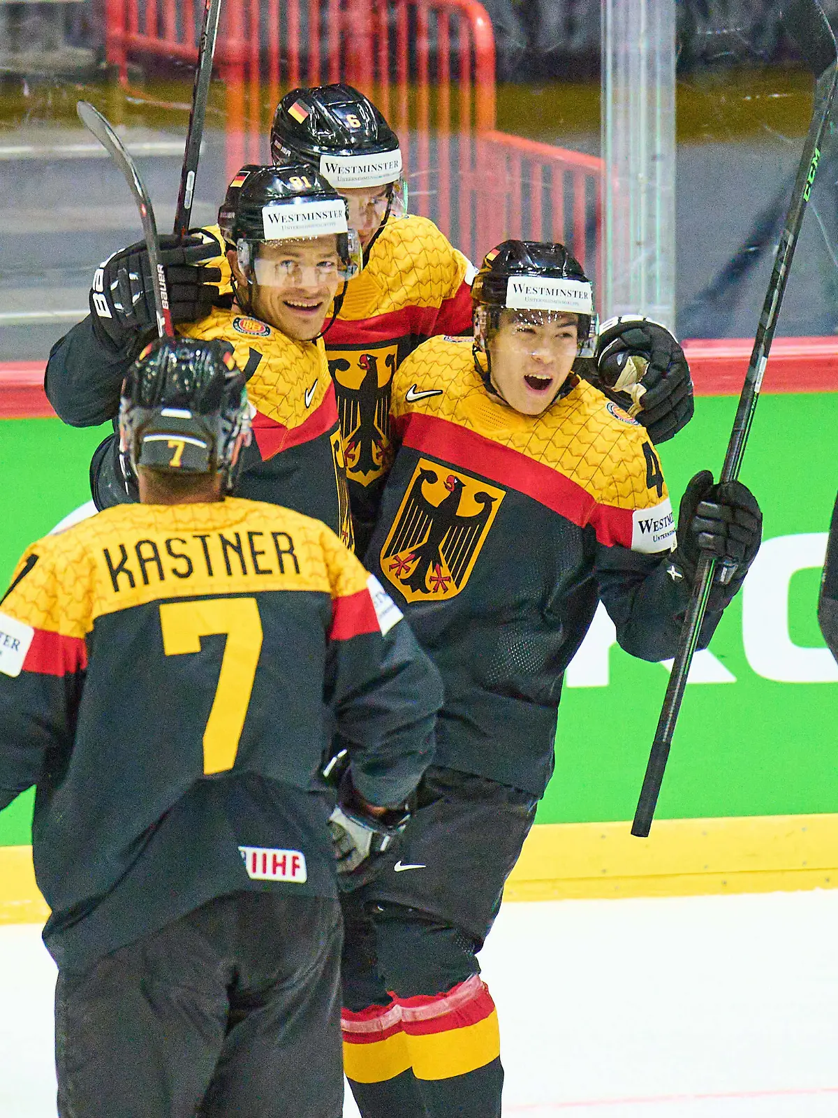 Sport Bilder des Tages Kai Wissmann, Nr. 6 of Germany scores, shoots goal , Tor, Treffer, Torschuss, 2-0 celebrates his goal, happy, laugh, celebration, in the match GERMANY - ITALY of the IIHF Ice hockey, Eishockey World Championship, WM, Weltmeisterschaft Group B in Helsinki, Finland, May 20, 2022, Season 2021/2022
