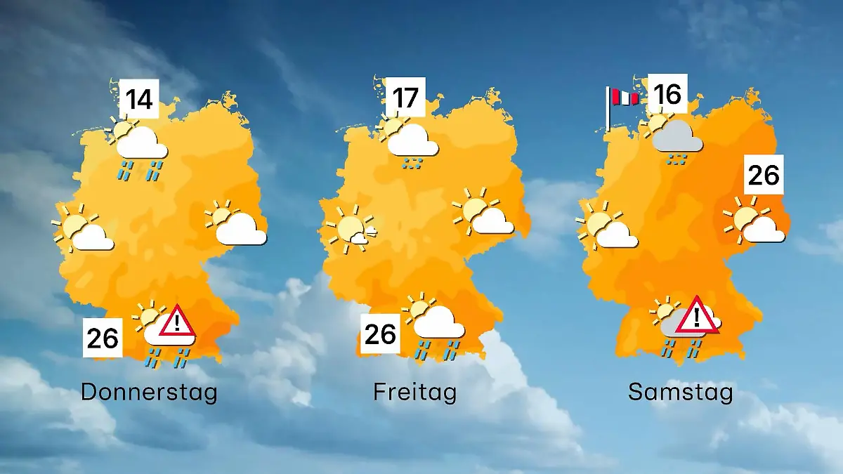Der Wettertrend von Donnerstag bis Samstag