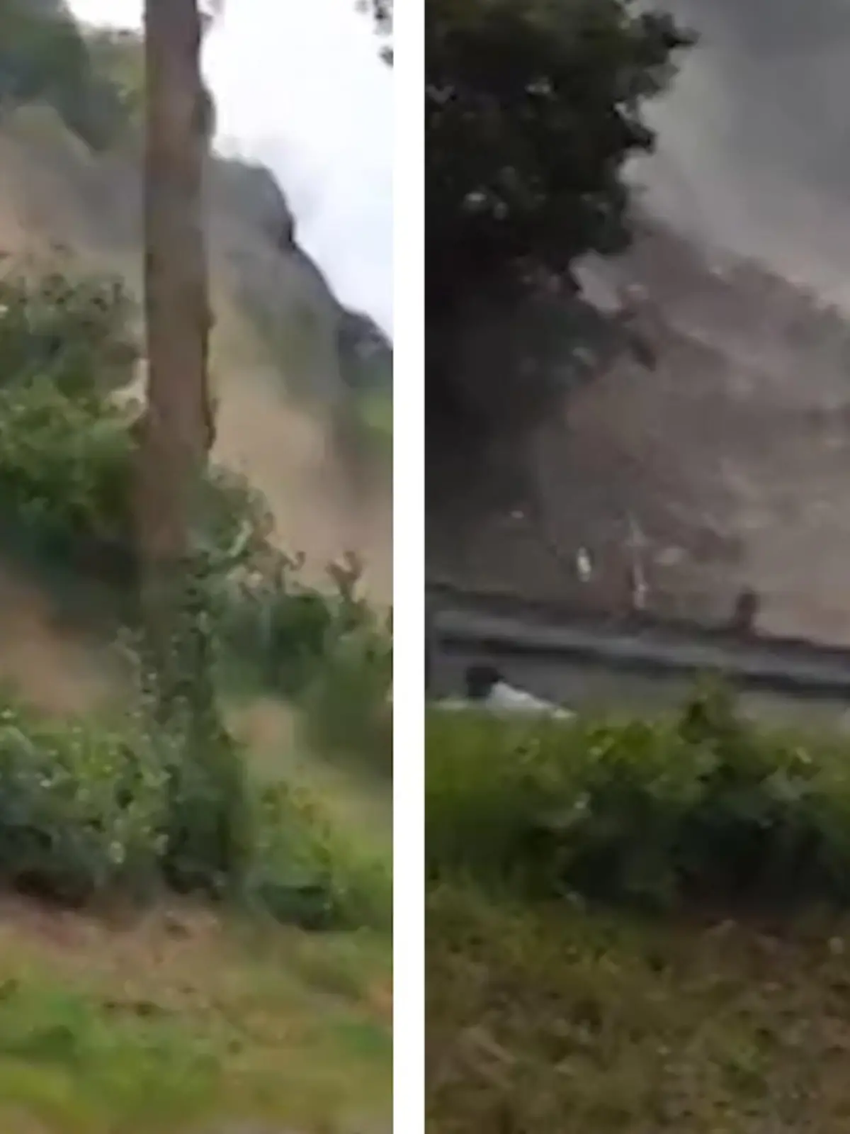 Auf der Aggsteiner Straße (B33) im Bezirk Melk in Niederösterreich kommt es am 2. Juni zu einer Reihe von Muren. Viele Straßen sind noch immer gesperrt. Währenddessen ist ein Passant zu Fuß unterwegs, als die Erde direkt vor seinen Augen zu beben beginnt, im Video.