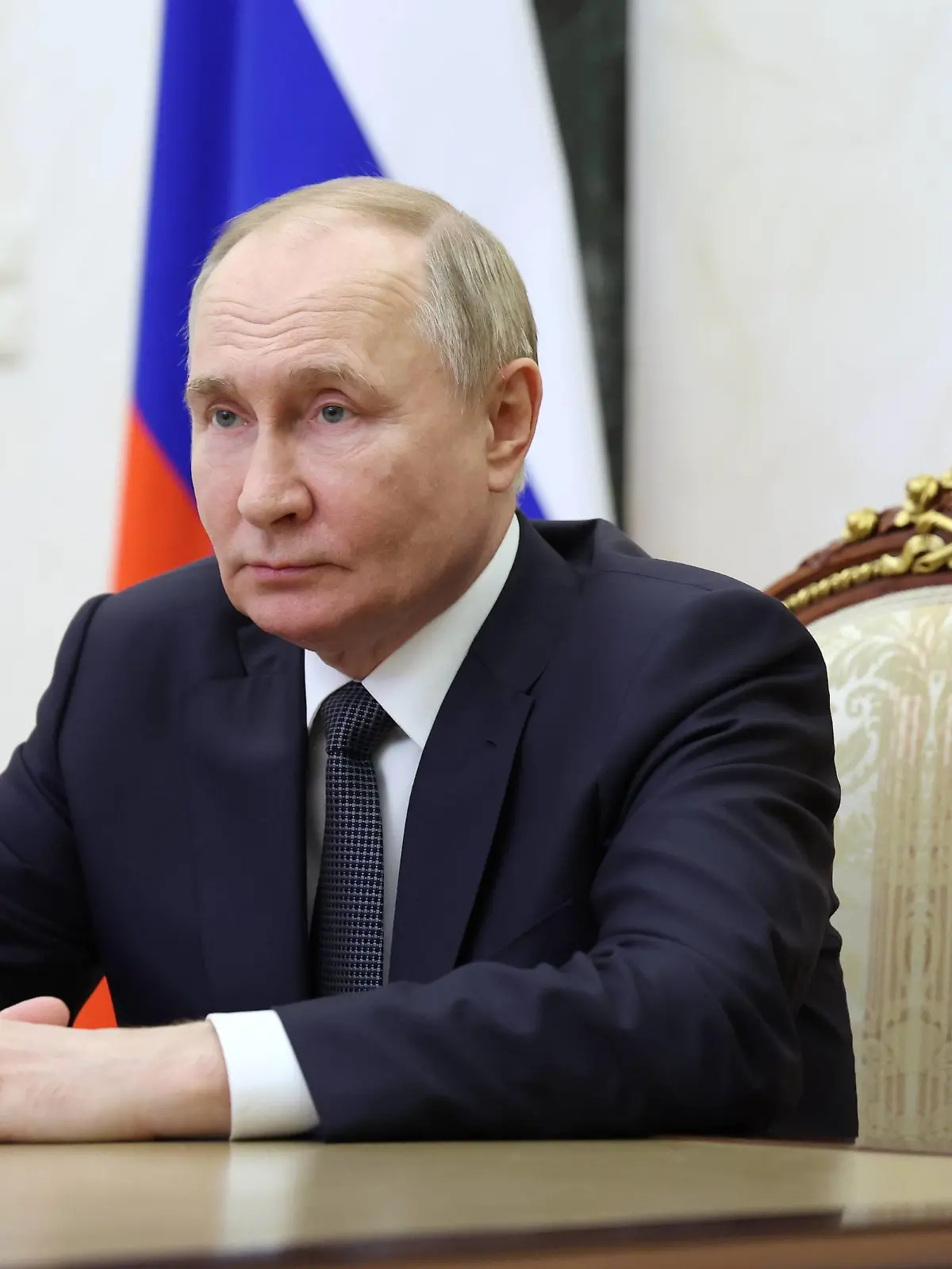 Russia Putin 8697760 04.06.2024 Russian President Vladimir Putin meets with Federation Council First Deputy Speaker, United Russia Party General Council Secretary Andrei Turchak via a videoconference at the Kremlin in Moscow, Russia. Alexander Kazakov / POOL Moscow Russia PUBLICATIONxINxGERxSUIxAUTxESTxLTUxLATxNORxSWExDENxNEDxPOLxUKxONLY Copyright: xAlexanderxKazakovx