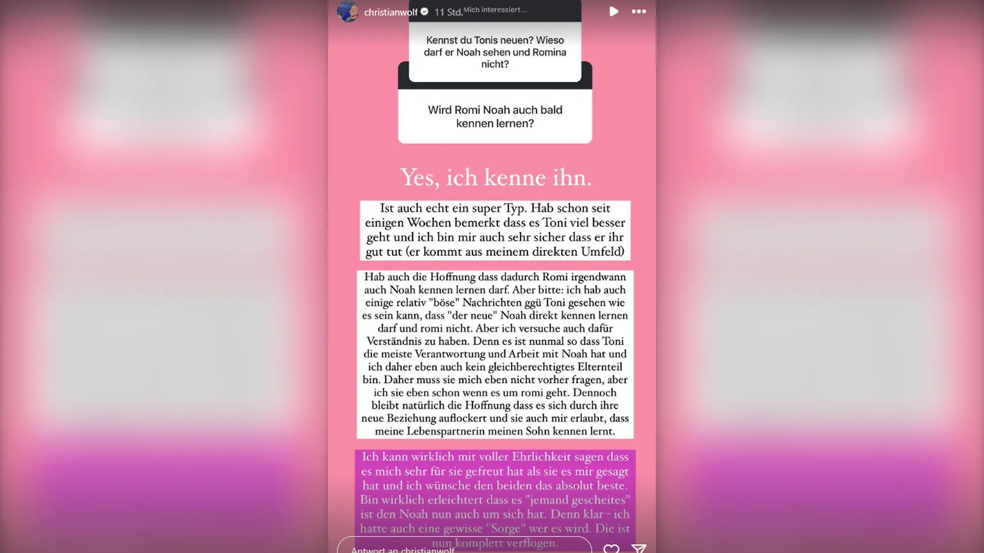 Statement von Christian Wolf