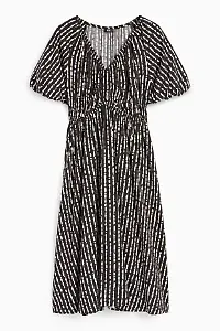 A-Linien-Kleid mit V-Ausschnitt