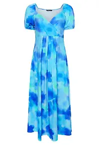 Wickel-Maxikleid in Blau