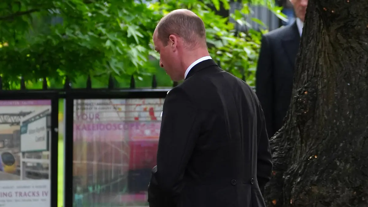 07.06.2024, Großbritannien, Chester: Prinz William trifft zur Hochzeit von Hugh Grosvenor, Duke of Westminster, in der Kathedrale von Chester ein. Foto: Peter Byrne/PA Wire/dpa +++ dpa-Bildfunk +++