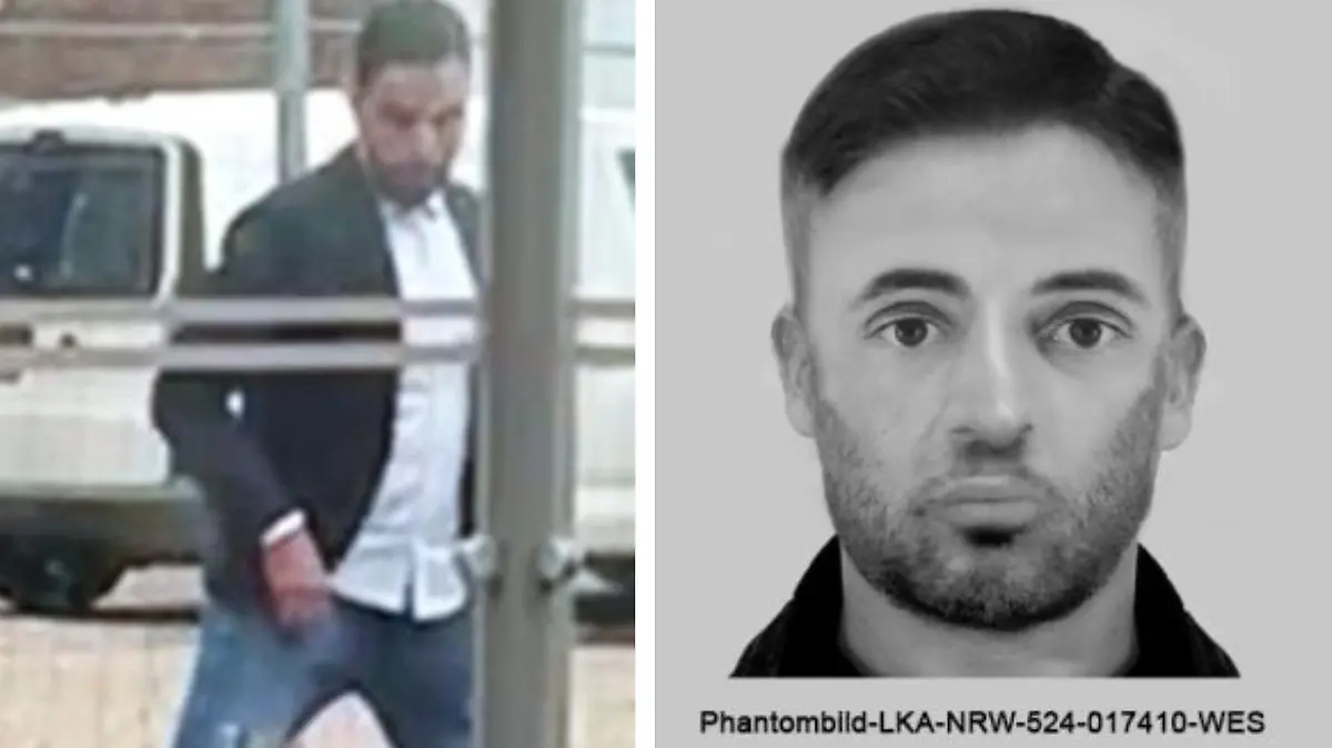 Mit diesen Bildern fahndet die Polizei Aachen nach dem unbekannten Mann.