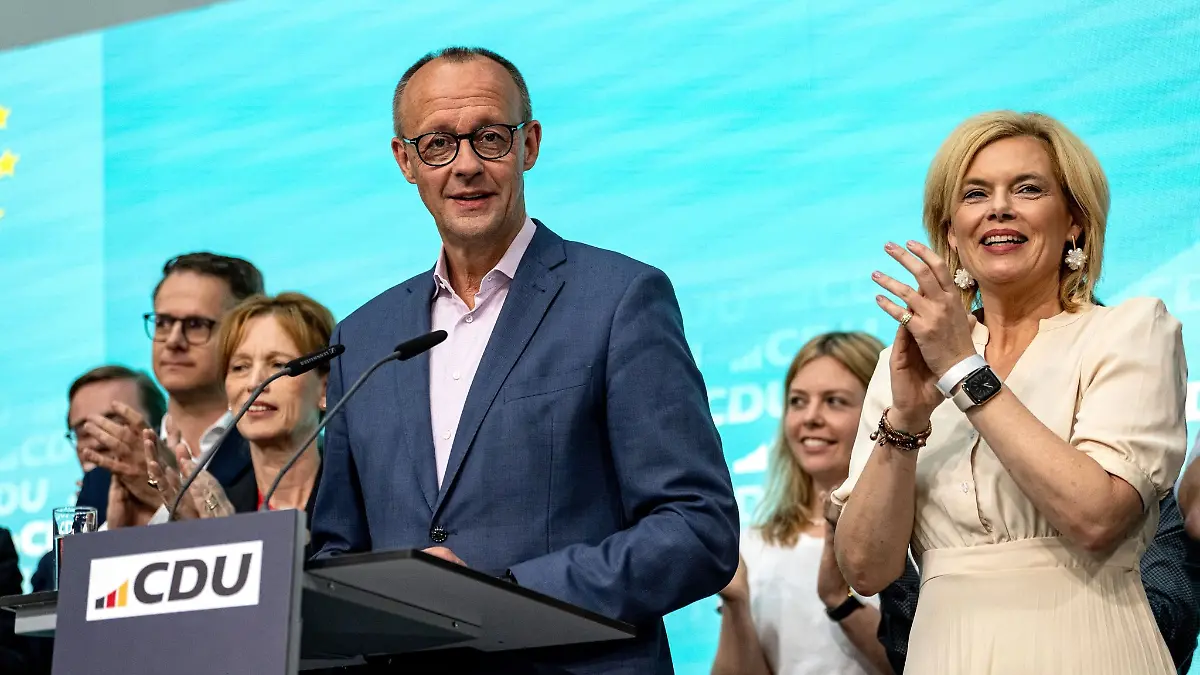 CDU-Chef Friedrich Merz forderte die Bundesregierung aus SPD, FDP und Grünen auf zu akzeptieren, dass die Union in Deutschland die Europawahl gewonnen hat.