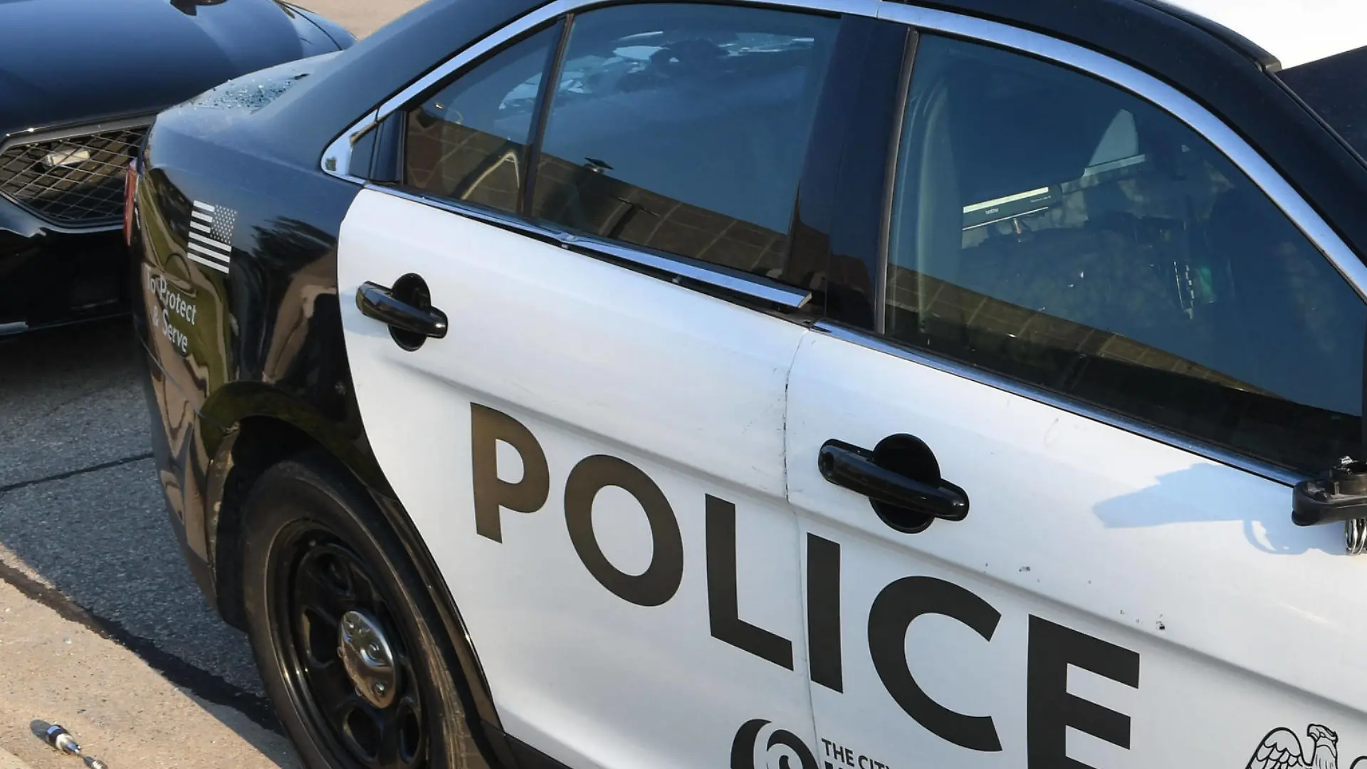 August 24, 2020, Kenosha, Wisconsin, USA: A vandalized city police car is shown outside Kenosha County Public Safety Building in downtown Kenosha, Wisconsin Monday August 24, 2020 after the shooting of Jacob Blake, an African-American man, by a white police officer the day before. Video shows the officer grabbing Blake by his t-shirt from behind as he tried to get in his car, and then shooting him seven times in the back at pointblank range. The shooting, which was condemned by Wisconsin Gov. Tony Evers, was followed by fires and looting downtown. Blake is reported Monday out of surgery and in intensive care. The museum is near the county court house which was a target of protestors. Kenosha USA - ZUMAh154 20200824_znp_h154_038 Copyright: xMarkxHertzbergx