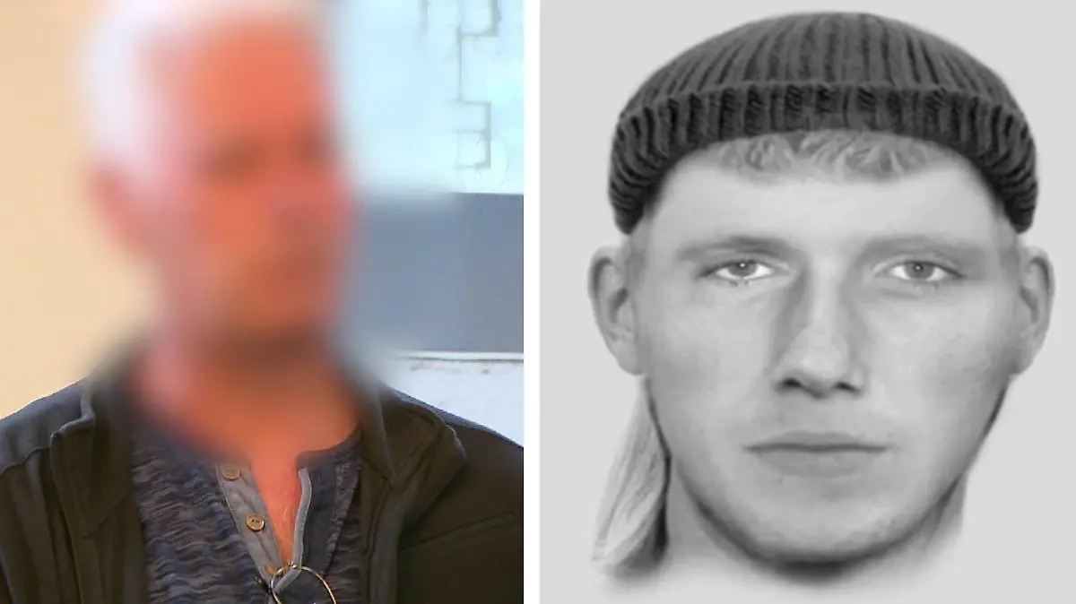 Mit diesem Fahndungsfoto suchten die Ermittler vor 17 Jahren erfolglos nach dem Mörder von Claudia K. Jetzt sitzt Sven K. auf der Anklagebank
