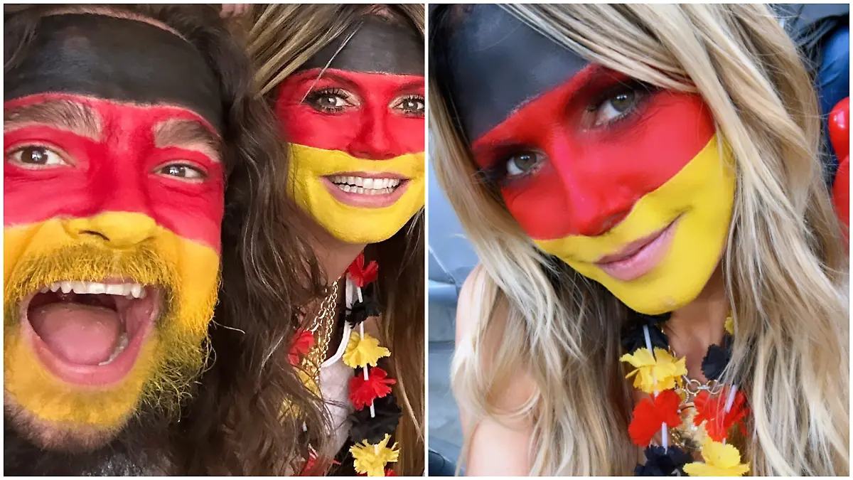 Heidi Klum und Tom Kaulitz präsentieren ihre EM-Gesichtsbemalung auf Instagram 
