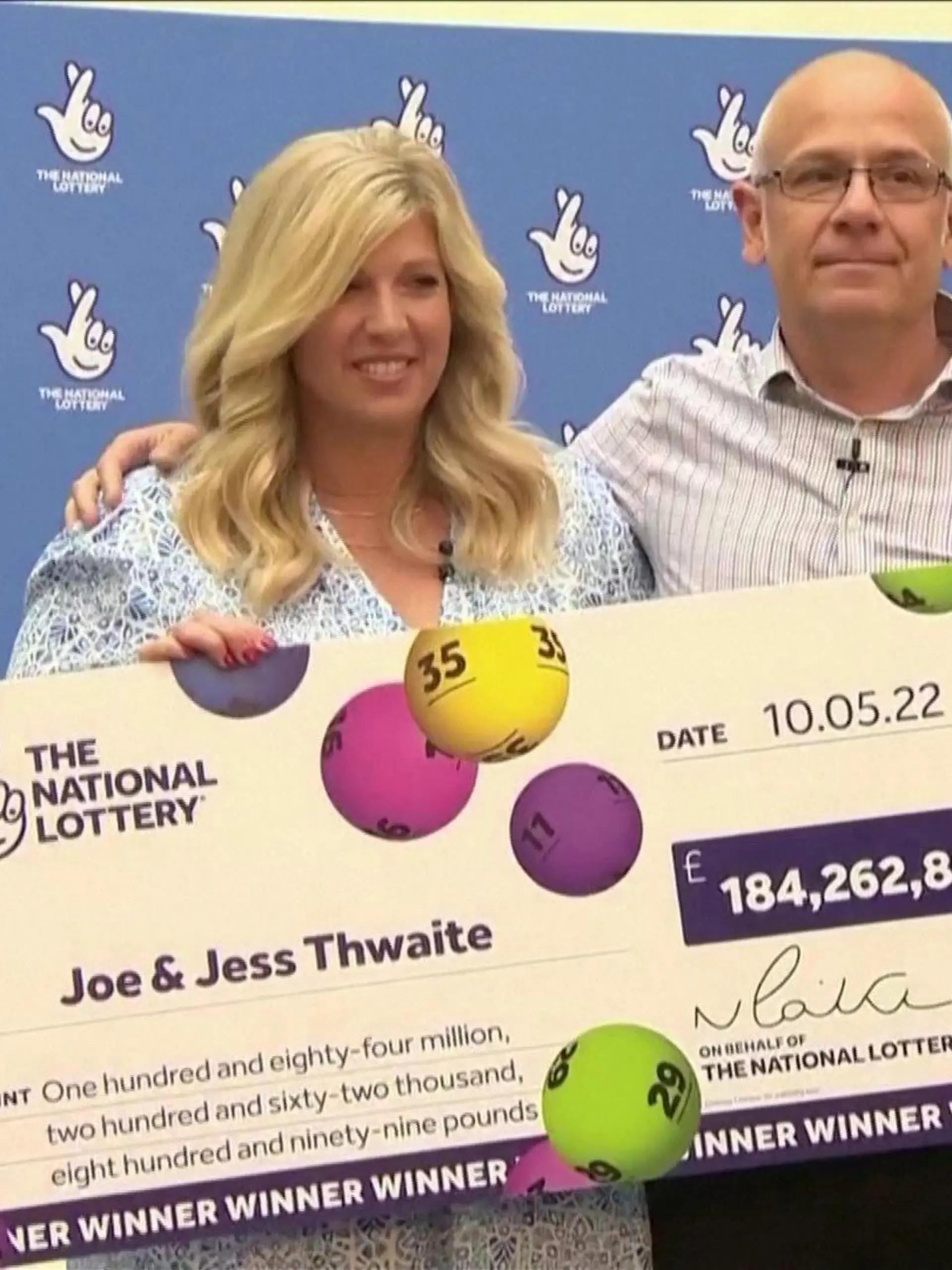 Jess und Joe Thwaite haben letzte Woche über 184 Millionen Pfund gewonnen.