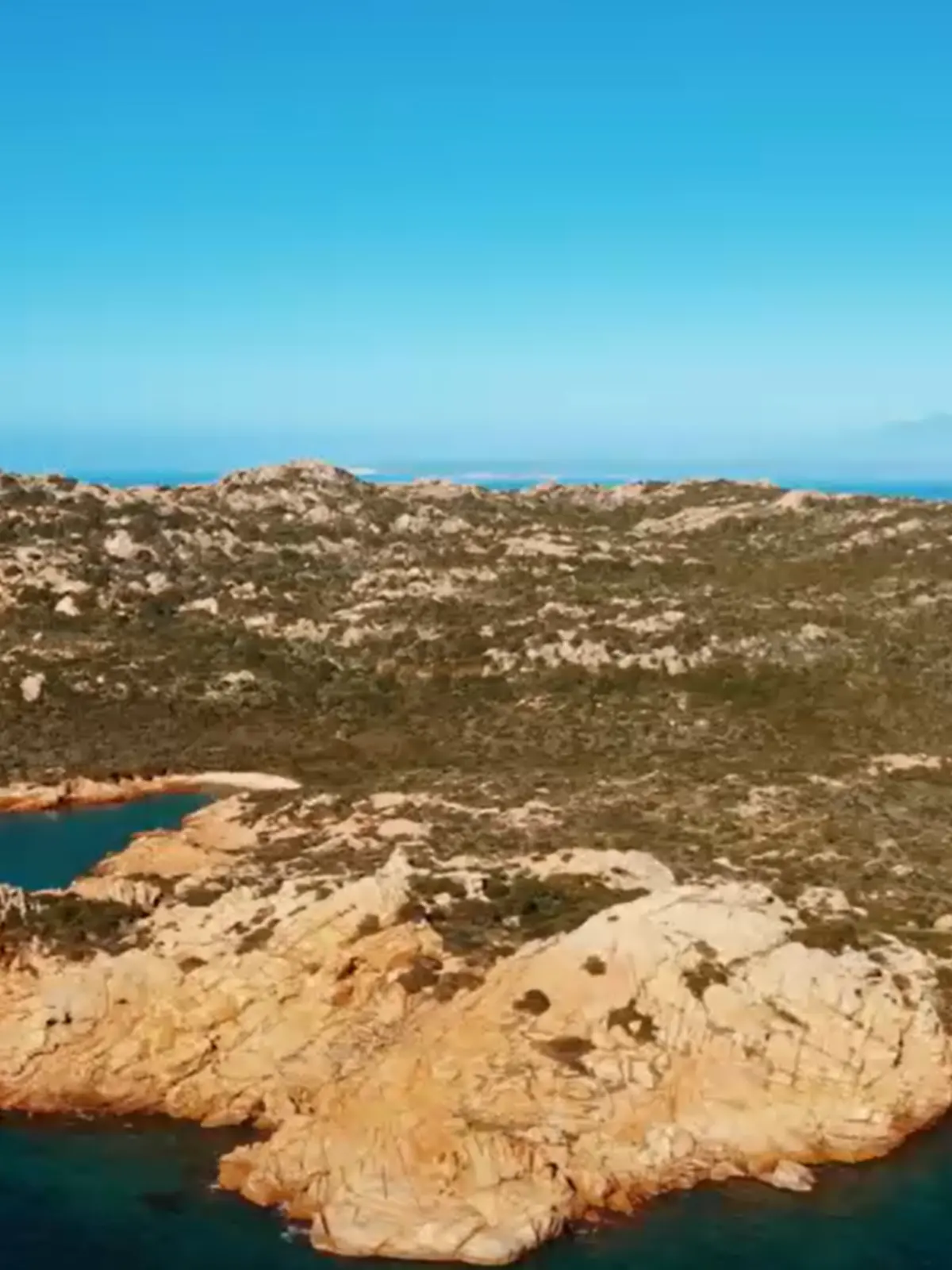 Die Insel Budelli aus der Luft.