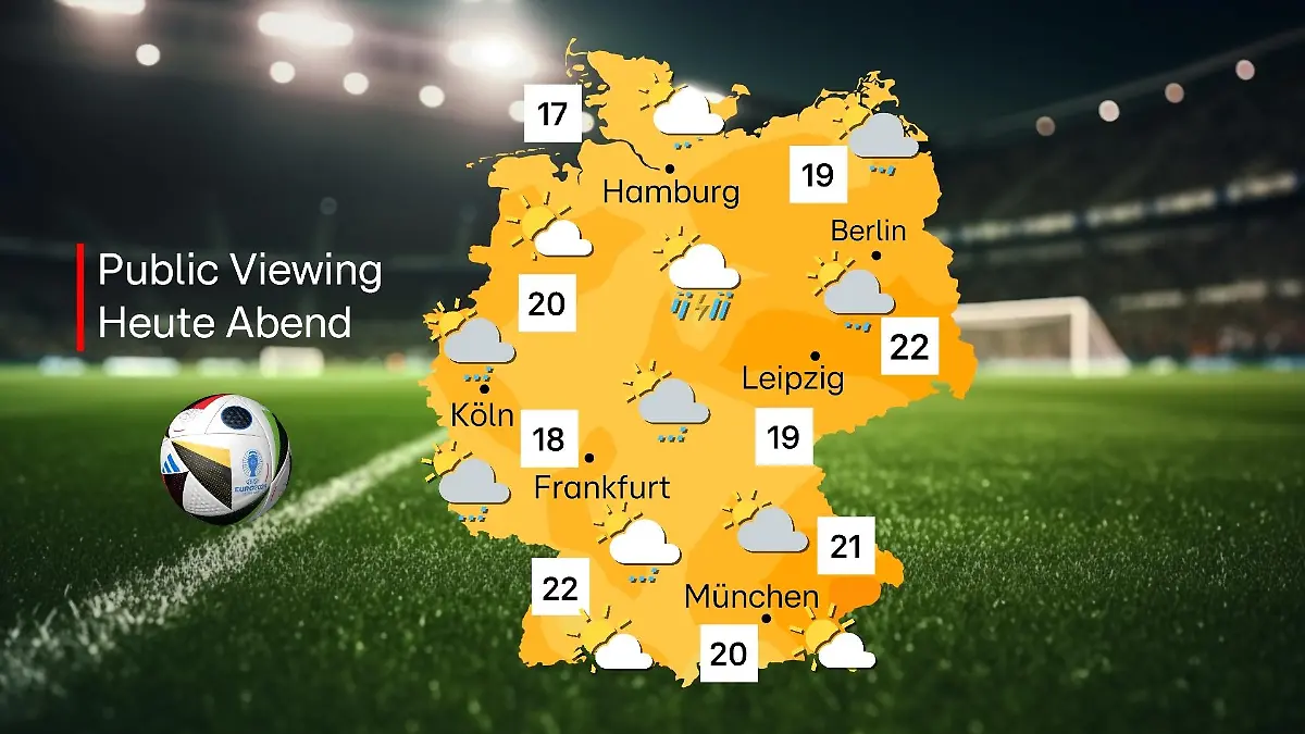 Das Public-Viewing-Wetter für Montag, 17.06.2024