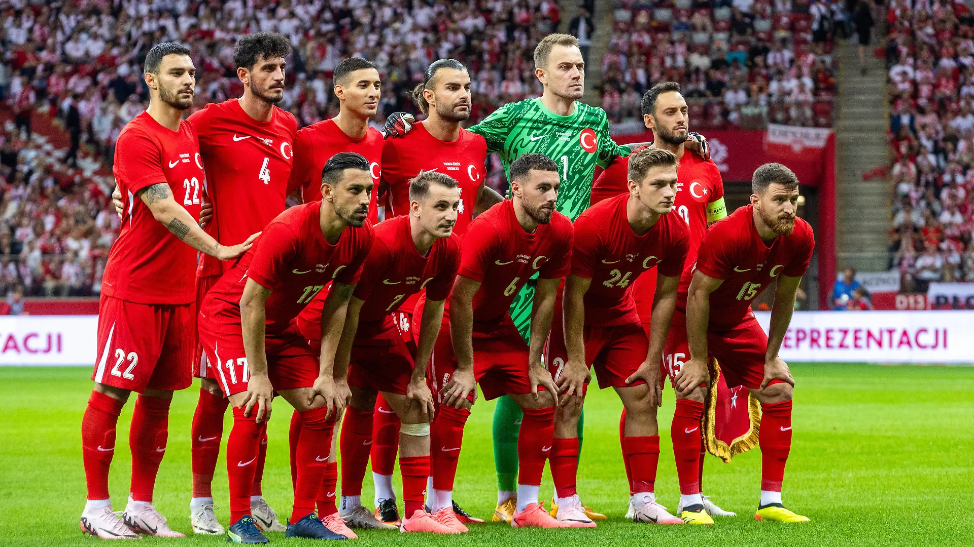 Poland v Turkyie - International Friendly, Länderspiel, Nationalmannschaft The team of Turkey is posing during the friendly match between Poland and Turkey in Warsaw, Poland, on June 10, 2024. Warsaw Poland PUBLICATIONxNOTxINxFRA Copyright: xAndrzejxIwanczukx originalFilename:iwanczuk-polandvt240610_npPQg.jpg