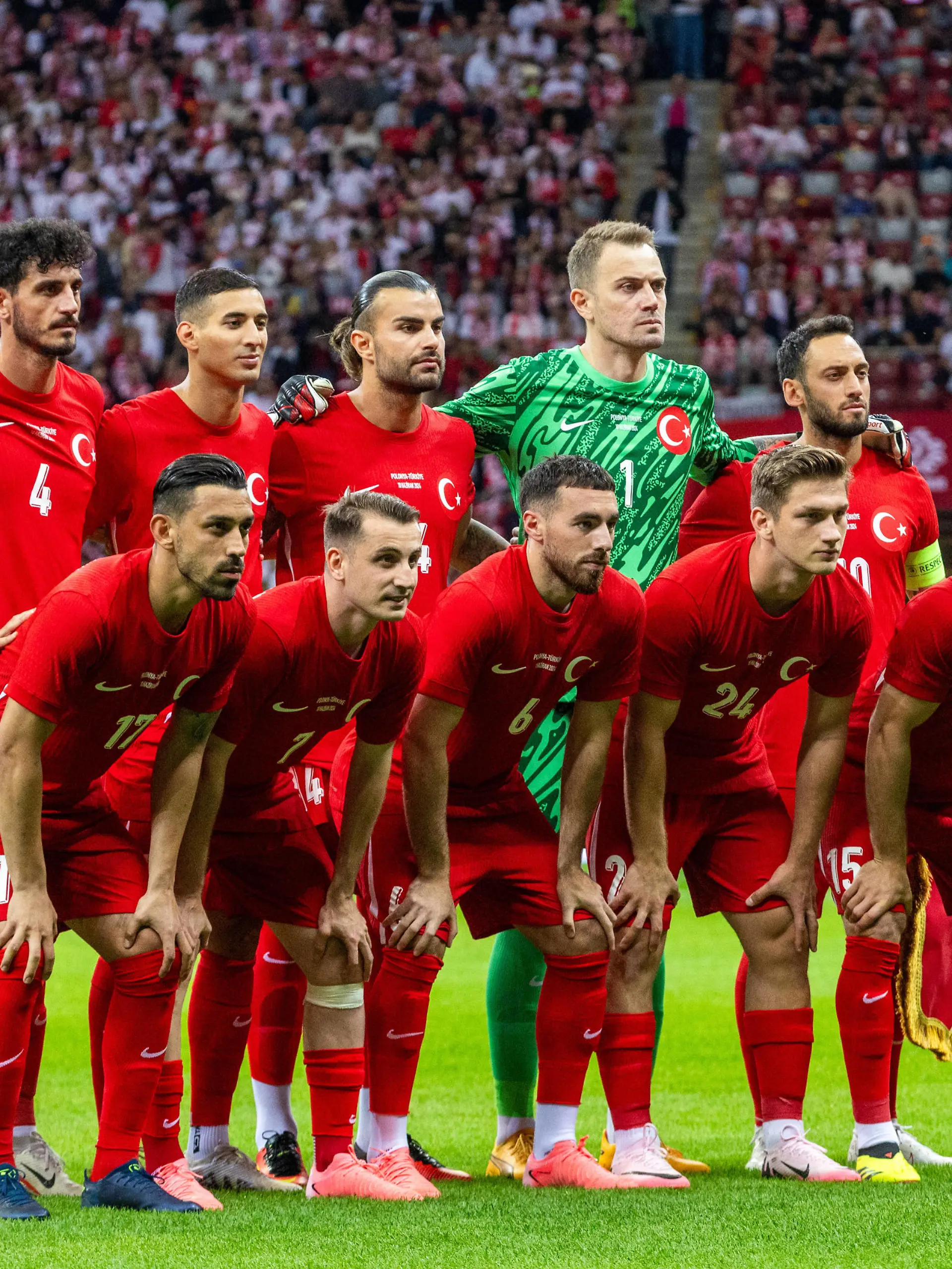 Poland v Turkyie - International Friendly, Länderspiel, Nationalmannschaft The team of Turkey is posing during the friendly match between Poland and Turkey in Warsaw, Poland, on June 10, 2024. Warsaw Poland PUBLICATIONxNOTxINxFRA Copyright: xAndrzejxIwanczukx originalFilename:iwanczuk-polandvt240610_npPQg.jpg