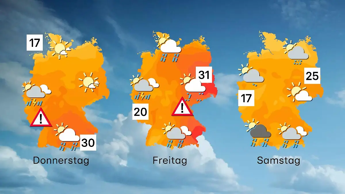 Der Wettertrend von Donnerstag bis Samstag
