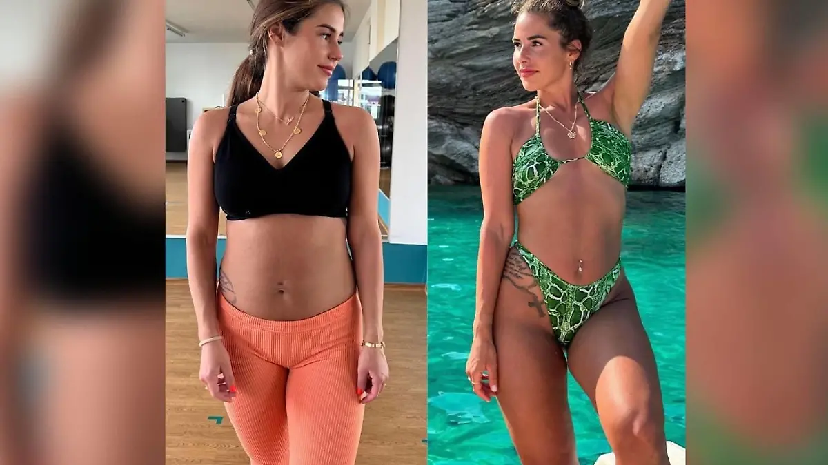 Sarah Engels zeigt ihre Body-Transformation: Das linke Foto ist von März 2022, das rechte Bild ist im Juli 2023 entstanden.