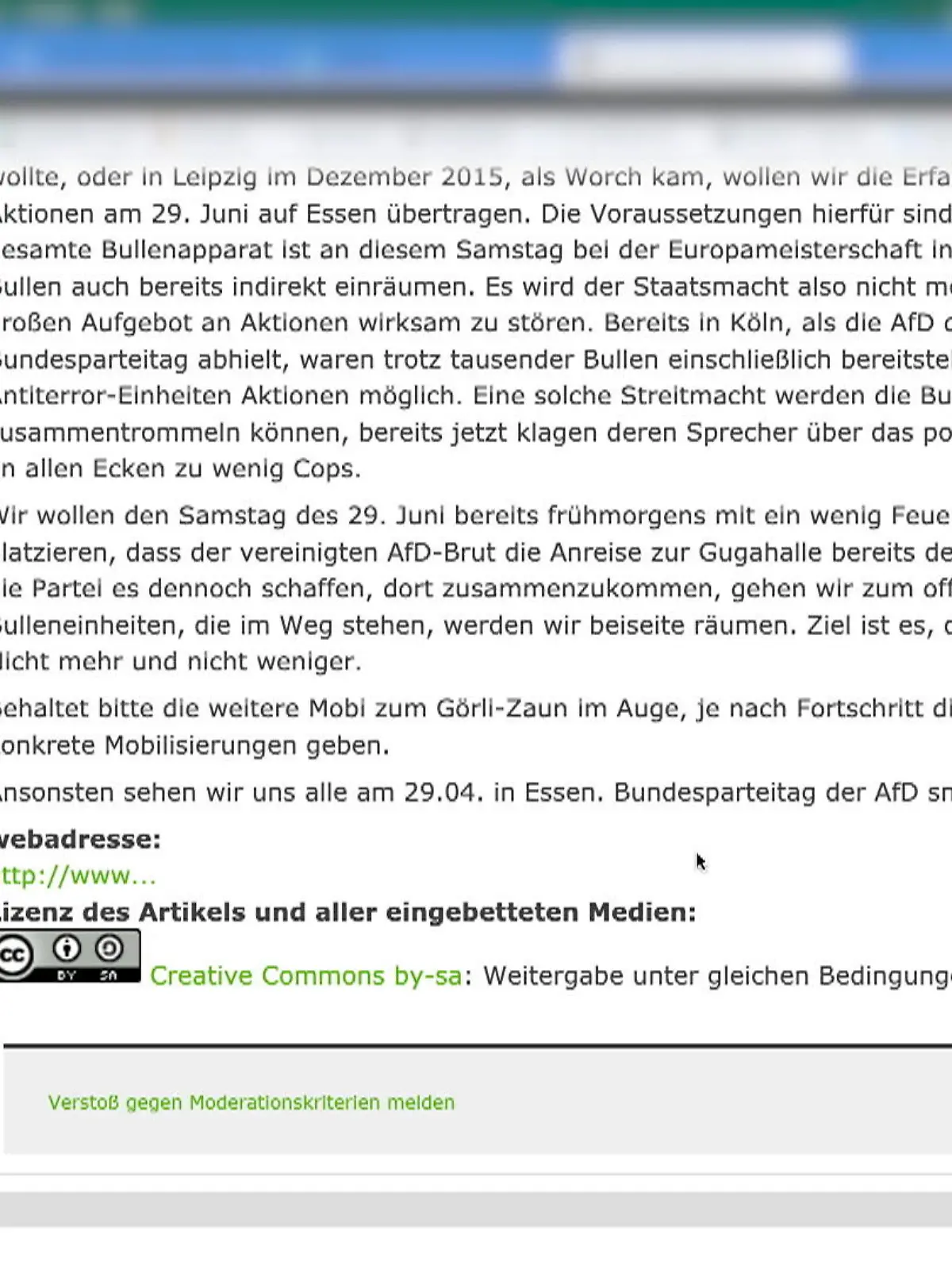Bild zu: "Linksextremisten sorgen für Unruhe"
