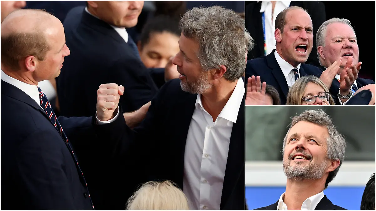 Neben tausenden Fans sitzt auch hoher Besuch im EM-Stadion in Frankfurt: Der britische Thronfolger Prinz William und auch der dänische König Frederik fiebern beim Fußballspiel mit