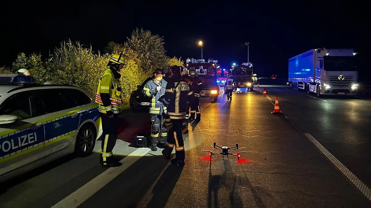 Die Feuerwehr an der Einsatzstelle