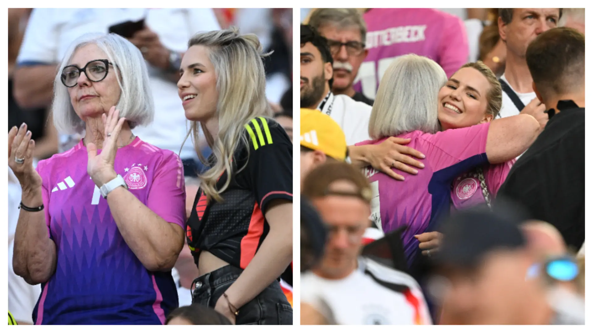 Marita Neuer mit Annika Bissel beim Spiel gegen die Schweiz (l.) und gegen Ungarn (r.).