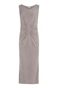 Midikleid mit Knoten vorne in Silber